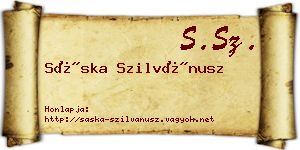 Sáska Szilvánusz névjegykártya